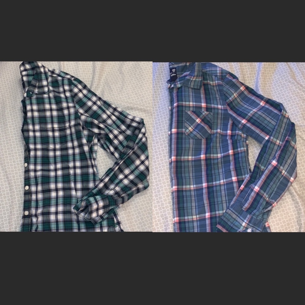 Two American Eagle flannel shirts